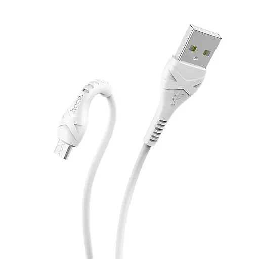 Кабель HOCO X37 USB to Micro 2.4A, 1m, PVC, PVC соединители, White - фото 5