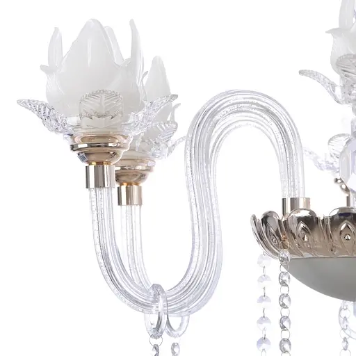 Люстра подвесная Brille хрустальная с подсветкой LED E14 40W WH (BCL-499S/6) - фото 2