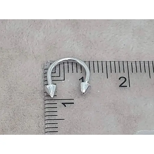 Срібна сережка циркуляр для пірсингу Umax (септум/смайл/хелікс). 7042U - фото 7