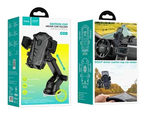 Универсальный автомобильный держатель для телефонов Hoco DCA17 магнитный держатель в авто кронштейн на присоске Черный - фото 6