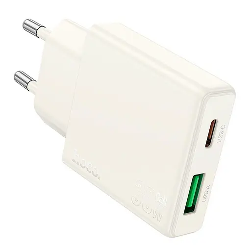Адаптер сетевой HOCO Biscuit charger N45 1USB/1Type-C, QC/PD, 30W/3A| - фото 1