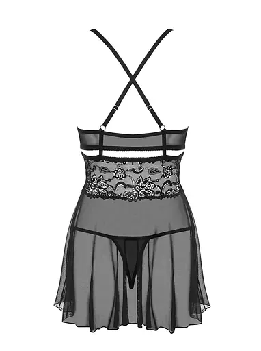 Пеньюар Obsessive 838-BAB-1 XXL чорний - фото 6