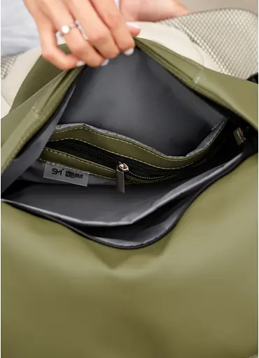 Жіночий рюкзак Sambag RENEDOUBLE хакі 37 x 31 x 14 см (27151119r) - фото 11