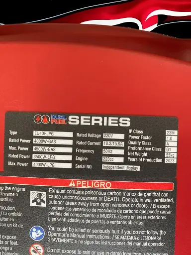 Інверторний Генератор газ-бензин Honda EU40i-LPG (бензин 4.8/4.3 кВт, газ – 4.3/4.0 кВт) - фото 6