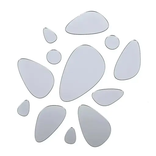 Дзеркальний декор Wall Sticker  SW-00002496 акриловий самоклеючий Камінці 12 шт. срібло - фото 1