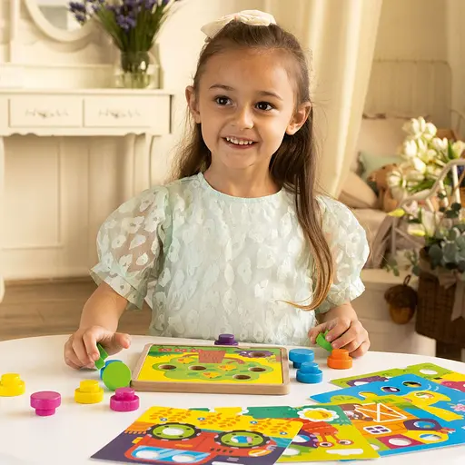 Дерев'яна мозаїка Roter Kafer Wooden mosaic with base. Farm (RW4220) - фото 7