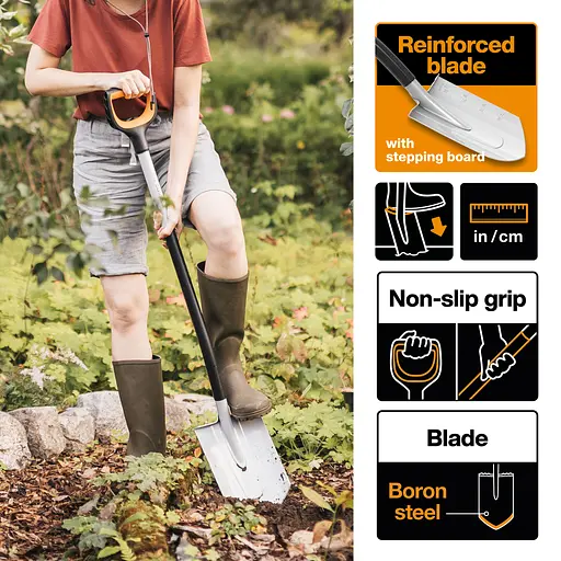 Лопата штыковая заостренная Fiskars Xact™ 120 см со школой (1066729) - фото 3