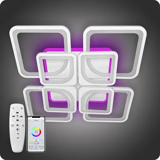 Люстра світлодіодна 517 Dlight 3color з пультом 170Вт Білий (01609) - фото 2