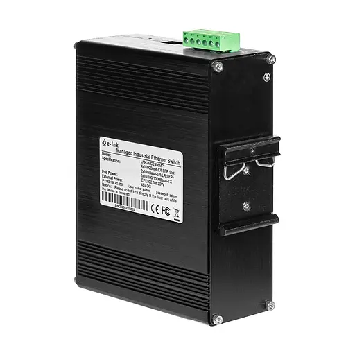 PoE-коммутатор 14-портовый управляемый L2+ E-LINK ETH-IMC2408MP гигабитный с 8 портами PoE, 240W (73-00150) - фото 7