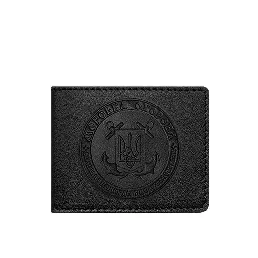 Кожаная обложка на удостоверение Морской охраны Черная - фото 6