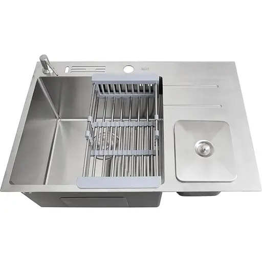Кухонная мойка Nett NSM-7047 из нержавеющей стали со встроенной помойкой - фото 5