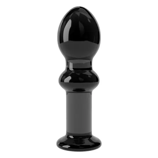 Анальна пробка Love Toy Glass Romance 4.5" 11.5 см (чорний)