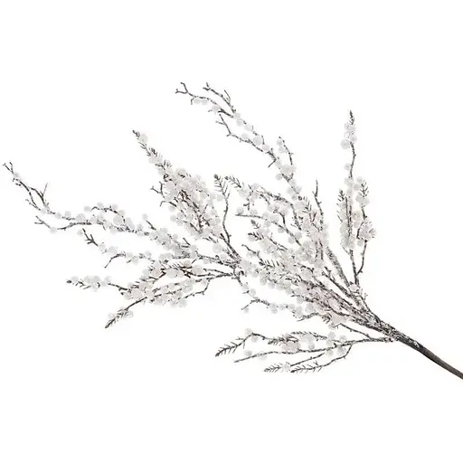 Ветка для декора 80 см Искусственные материалы для декора и флористики с глитером Белый - фото 1