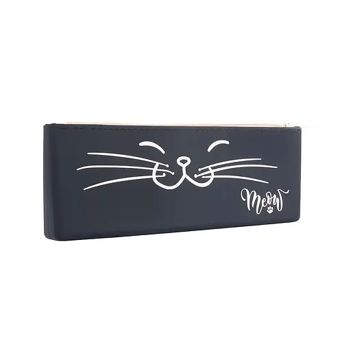 Шкільний пенал силіконовий Yes SI-01 "Meow" чорний - фото 2