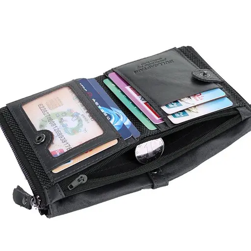 Мужской кожаный кошелек BULL 9.5х12х2 см acs0029280 - фото 4