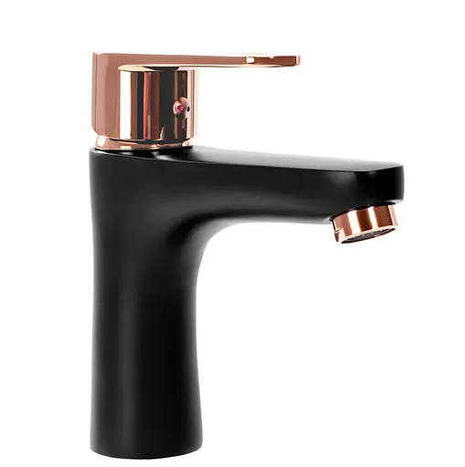 Смеситель для умывальника Rea Mild низкий black rose gold REA-B4807 Черный - фото 1