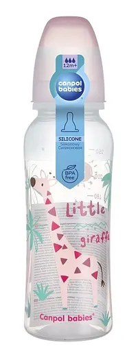 Бутылочка с узким отверстием 250 мл с рисунком Розовая - фото 2