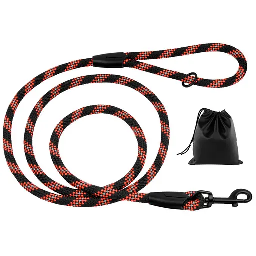 Поводок для собак Barksi Active 300х0.7 см черно-оранжевый - фото 1