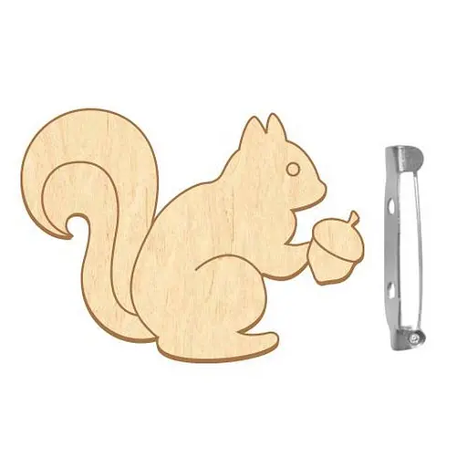 Заготовка броши для раскрашивания "Белка с желудем" Fabrika Decoru FDZB-102 - фото 1