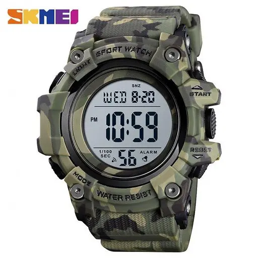 Годинник чоловічий спортивний Skmei 1552 Зелений камуфляж - фото 2