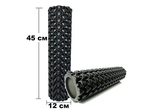 Масажний ролик EasyFit Plexus 45 см Чорний (EF-3341-3-Bk) - фото 3