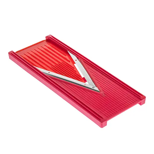 Ручний слайсер овочерізка з V-лезами з нержавіючої сталі для тонкої нарізки картоплі на чіпси, Kitchette Червоний 86964 - фото 1