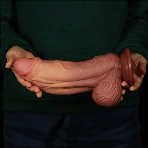Фаллоимитатор LoveToy Dual layered Platinum Silicone 24.5 см телесный - фото 5