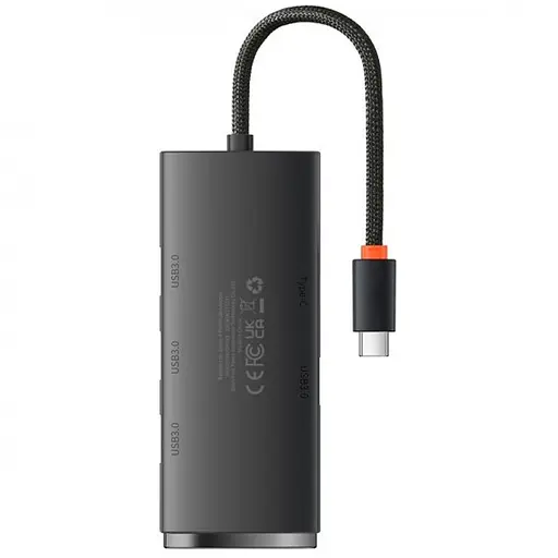 Перехідник HUB Baseus Lite Series 4in1 (Type-C to 4xUSB 3.0) 1m (WKQX03) Black - фото 2