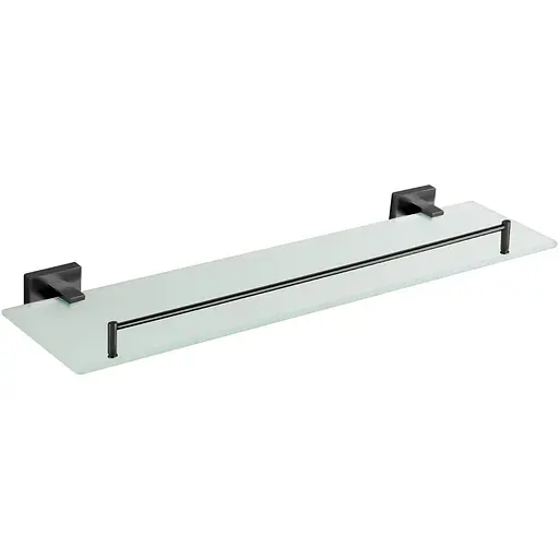 Полка стеклянная VBI Mercury black VBI-040209BL, Черный матовый - фото 1