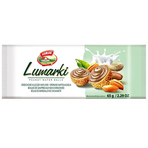 Конфеты вафельные Lumar Lumarki с ореховым кремом в арахисовых крошках 60 г - фото 1