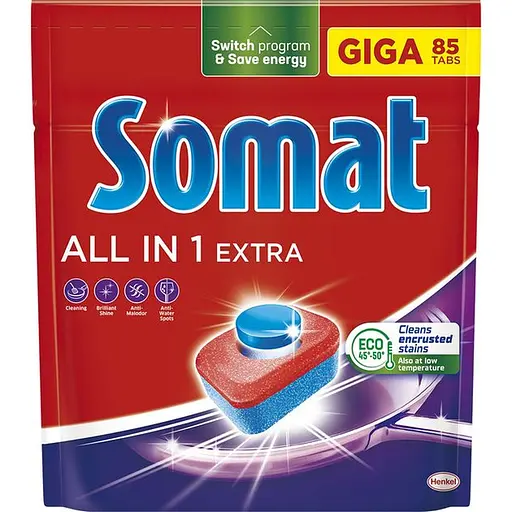 Таблетки для посудомийної машини Somat All in 1 Extra 170 шт. (2 уп. х 85 шт.) - фото 2