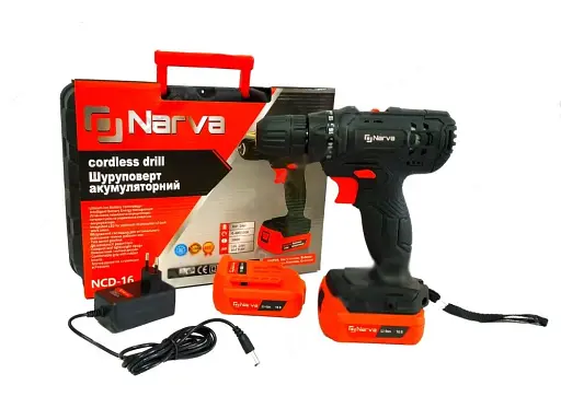 Шуруповерт аккумуляторный Narva NCD-16 кейс 2 Ah 16 В 2 АКБ и ЗУ 30412 - фото 2