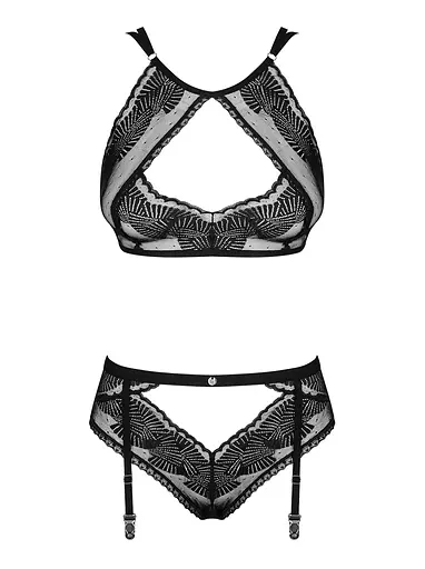 Комплект белья Obsessive Allastia L/XL черный - фото 5