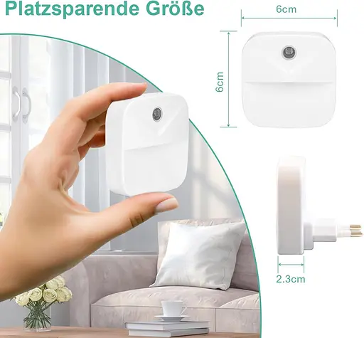 Нічна світлова лампа з датчиком сутінку 6 шт. білий - фото 3