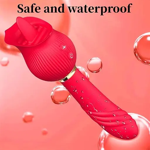 Двусторонний вибратор для женщин из силикона 24 режима вибрации 11 см красный - фото 2