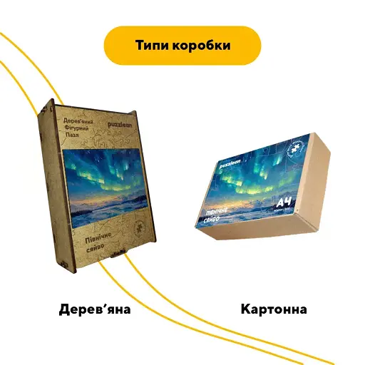 Деревянный фигурный пазл Северное Сияние, А3, Картонная коробка 200 элементов - фото 4