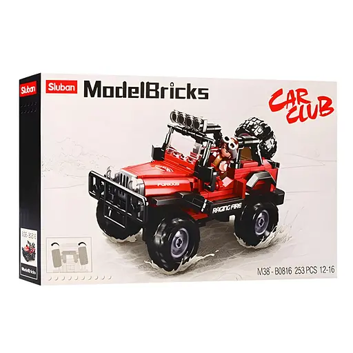 Конструктор  Sluban Model Bricks Джип на 253 деталі (M38-B0816) - фото 3