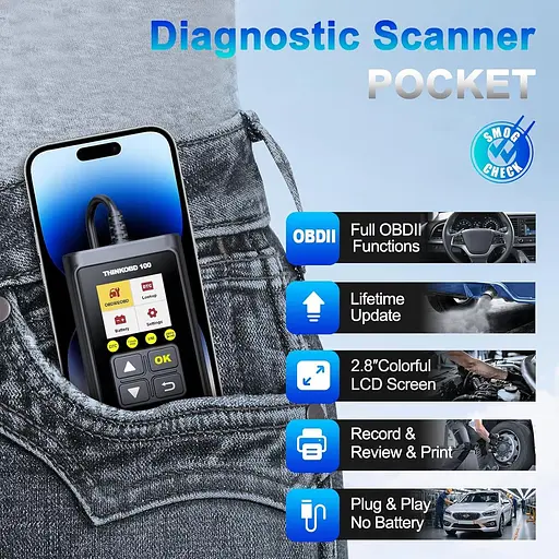 Считыватель кодов THINKCAR OBD100 OBD2, универсальный автомобильный сканер OBD2 считыватель неисправностей двигателя OBD2/EOBD - фото 7