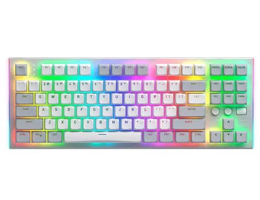 Клавіатура ігрова механічна HATOR HTK-561ENG US Layout White Gravity TKL Orange - фото 4
