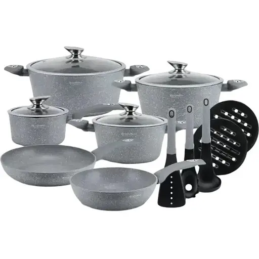 Набір каструль з кришками та сковородою Edenberg EB-5620, 15 предметів - фото 1