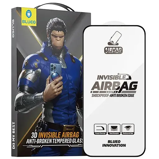 Захисне 3D скло Blueo Invisible Airbag Anti-broken для Apple iPhone 15 Pro Max 6.7 Чорний