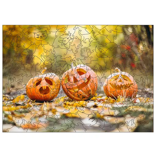 Фигурный пазл из дерева "Хэллоуин" Art Craft PZ006-A3C-AC 180-250 деталей, размер А3 - фото 1