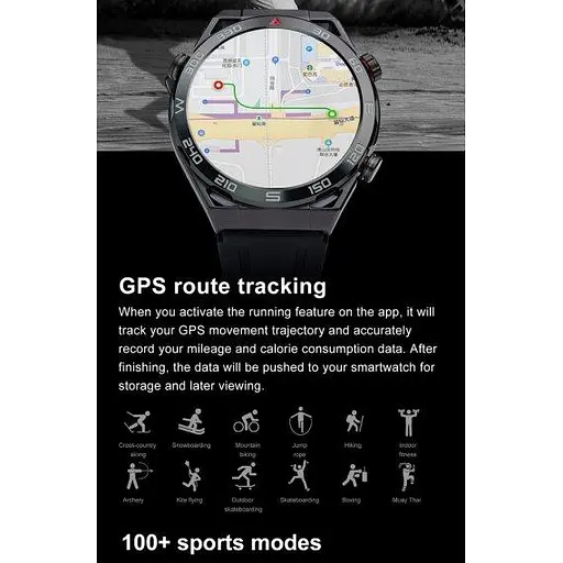 Чоловічий наручний розумний годинник Smart Ulpamate з GPS (Black) - фото 7