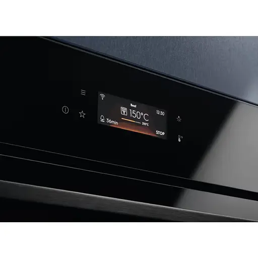 Духовой шкаф электрический Electrolux 72 л A+ пара дисплей конвекция функция пароварки телескопические направляющие черный - фото 3