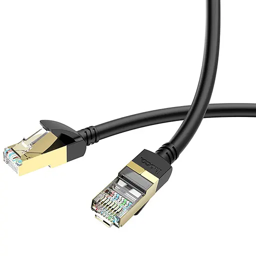 Дата кабель Hoco US02 Level pure copper gigabit ethernet (1m) Black - фото 2