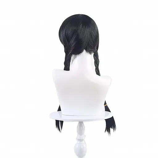 Перука для косплею чубчик і косички в стилі 'Венсдей Аддамс' 65 см Брюнет - фото 5