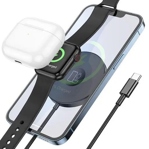 Бездротовий зарядний пристрій Hoco CW41 3 в 1 MagSafe 15W - фото 4