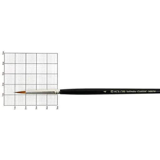 Кисть колонок круглая Classic 3007R №4 короткая ручка Kolos