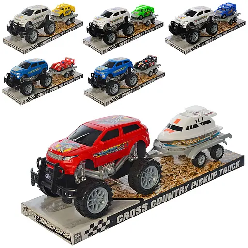 Набор с транспортом 668-5A джип с прицепом 35см,в слюде (6903317293971) МИКС - фото 1