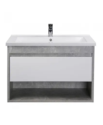 Тумба Мойдодир Oslo 80 Loft з умивальником Cosmo 80 бетон/Білий Сірий - фото 4
